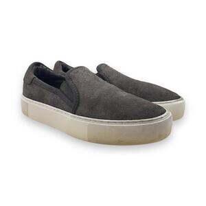 UGG Australia Gray Jass Suede Leather Slip On Platform Sneakers